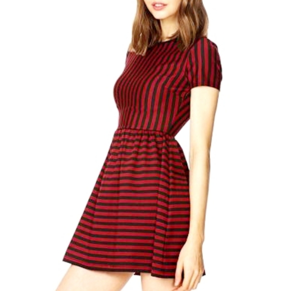 FOREVER 21 Stripe Fit & Flare Skater Dress NWOT - Picture 3 of 11